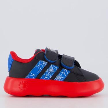 Imagem de Tênis Adidas Grand Court Spider Man Preto e Azul Infantil, 24