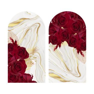 Imagem de Kit 2 Painéis Romano de Tecido Sublimado Feliz Dia das Mães 200x100 cm