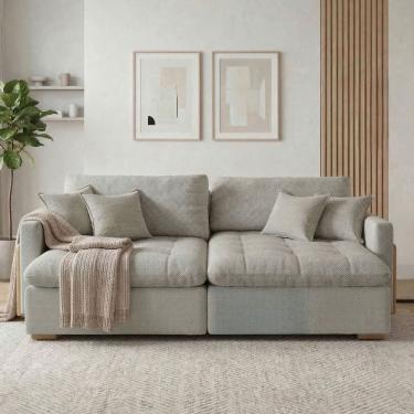 Imagem de Sofá-cama 4 Lugares Retrátil Reclinável 260cm Atena Cinza