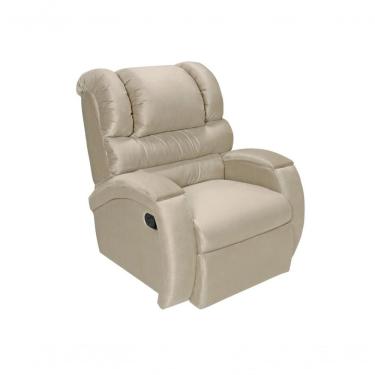 Imagem de Poltrona Reclinável Imperial Zero Wall Com Balanço Giro E Massageador Suede Bege Império Estofados