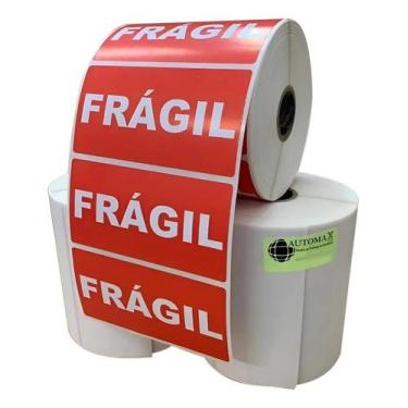Imagem de Milheiro Etiqueta Adesiva Frágil 100x50 Vermelho - Congratulations Sto