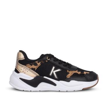 Imagem de Tenis Infantil Menina Kidy K360 Retro Preto Onça Casual Moderno