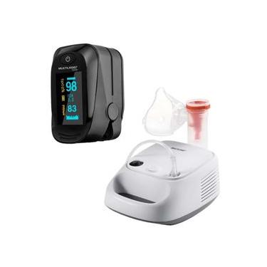 Imagem de Combo Saúde - Inalador Compressor – NebPlus e Oxímetro de Dedo Oxygen Multilaser Saúde...