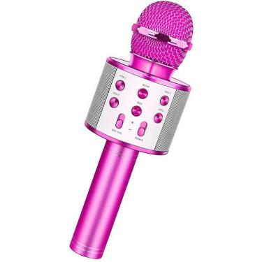 Imagem de Microfone Infantil de Karaokê sem Fio Bluetooth WS-858 com Auto-Tune e Cancelamento de...