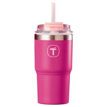 Imagem de Copo Térmico Big T para Bebidas com Canudo em Inox Parede Dupla Uso Diário Carro Academ...
