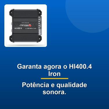 Imagem de Módulo de Potência para Som Automotivo HL400.4 Iron High Line 2R Entrada RC 400W RMS 4...