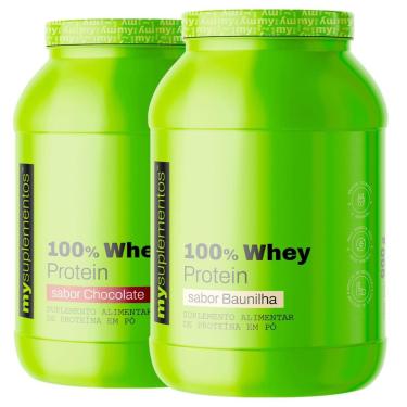 Imagem de Kit 2x 100 Whey Protein 900g – My Suplementos-Unissex