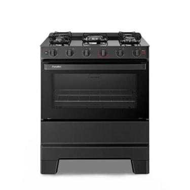 Imagem de Fogão Esmaltec Ideal Super 5 Bocas Preto Mesa de Vidro Bivolt F5VAP