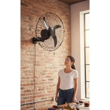 Imagem de Ventilador Parede 50cm 140W Oscilante Controle Dimmer Preto - Congratu