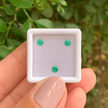 Imagem de 3ø Esmeralda Brilhante ø3,2mm 0,47ct - SP GEMAS