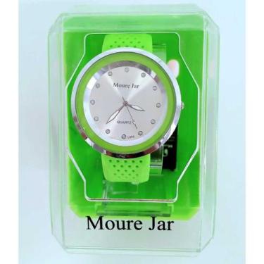 Imagem de Relógio Masculino Mourejar com pulseira de borracha verde e mostrador 