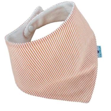 Imagem de Babador Bandana Slim - Listrado Laranja - 1 peça - CRIVALE