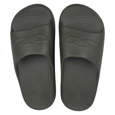 Imagem de Chinelo Olympikus Sereno Slide Unissex, 33/34, Verde militar