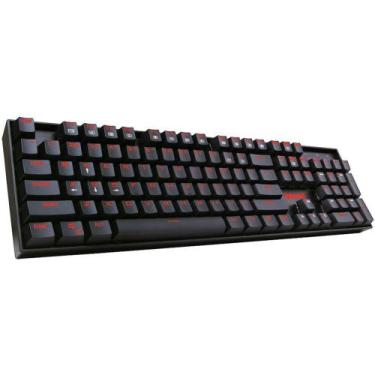 Imagem de Teclado Mecânico Gamer Redragon Mitra, LED Vermelho, Switch Outemu Blu