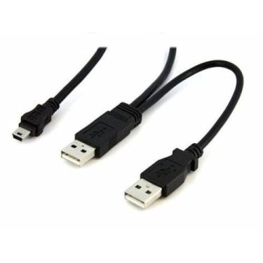 Imagem de Cabo Y Usb Para Hd Externo - 2 Usb X 1 Mini Usb - WS
