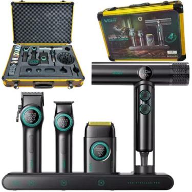 Imagem de Combo VGR Super Power Stepless 4 In 1 Com Máquinas De Corte + Acabamen