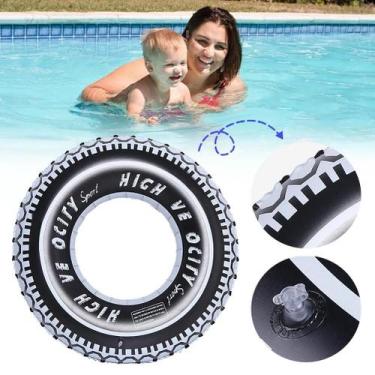 Imagem de Boia Inflável Para Piscina Com Padrão De Pneu, Colchão De Ar À Prova D