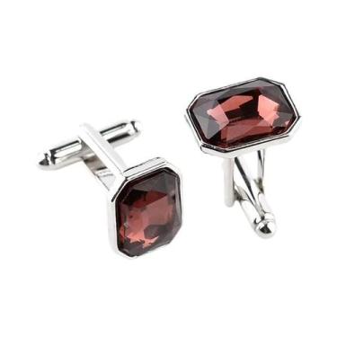 Imagem de Abotoaduras Masculinas Luxuosas Coloridas Azul, Vermelho, Rosa E Prate