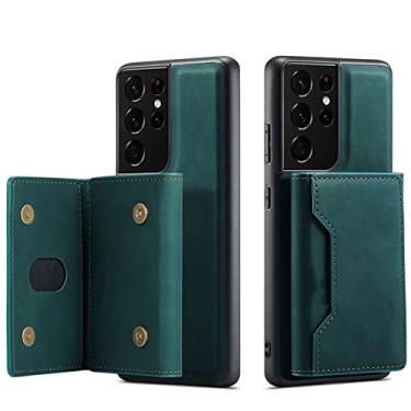 Imagem de Carteira magnética de couro de luxo flip case para Samsung Galaxy A52 A72 S21 S20 FE Note20 Ultra Plus A12 A32 A22 A42 A21 A02 A03 S A51 A71, verde, para Galaxy A21S