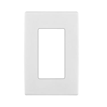 Imagem de Leviton Renu One-Gang Screwless Snap-On Wallplate, REWP1-WW, branco sobre branco
