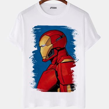 Imagem de Camiseta masculina Homem De Ferro Vingadores Marvel Camisa Blusa Branca Estampada