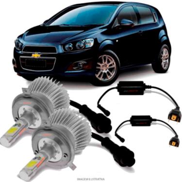 Imagem de Kit Lâmpada Super Led 2D H27 6000k Para Farol de Milha GM Sonic 2012 A 2014