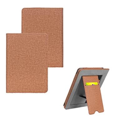 Imagem de Capa de tecido para Kindle Paperwhite 10º 2018, Paperwhite 5º 6º 7º antes de 2018 - Capa vertical durável resistente a arranhões com compartimento para cartão e alça de mão