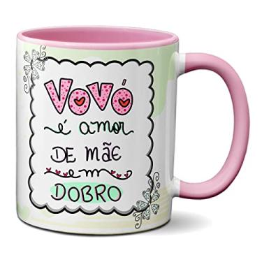 Imagem de Caneca Feliz Dia Dos Avós Vovó É Amor De Mãe Em Dobro (Rosa)