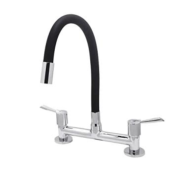 Imagem de Torneira Misturador Para Cozinha Gourmet Color Preto Bancada Mesa