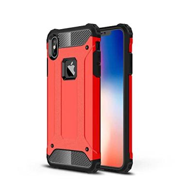 Imagem de Capa protetora híbrida forte resistente à prova de choque para iPhone X XR XS Max 8 8 Plus 7 6s 12 11 Pro Capa protetora de telefone dura e resistente, vermelha, para iPhone 5 5s