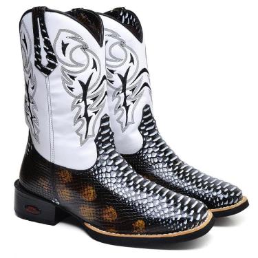 Imagem de Bota Texana Masculina Couro Jacaré Country Estilo Moderna