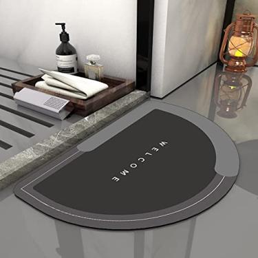 Imagem de SHENGANG Tapete de Banho Tapete de Banheiro Antiderrapante de Secagem Rápida Banheira Área Lateral Tapetes Diatomita Capacho de Casa Tapete de Cozinha, 17,40x60cm