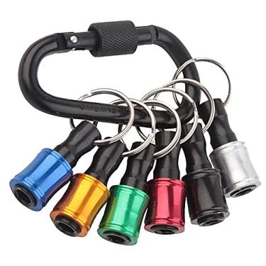 Imagem de Mesee Barra de extensão de chaveiro de haste hexagonal de 1/4 polegada, conjunto de suportes de chave de fenda de liga de alumínio portátil adaptador de liberação rápida chaveiro de troca rápida para brocas de haste hexagonal