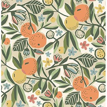 Imagem de Papel de parede para destacar e colar Ochre Clementine Garden