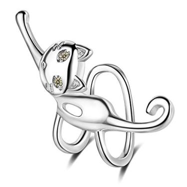 Imagem de Fomissky-sisa Brincos de orelha para orelhas não perfuradas, lindo brinco de cartilagem falsa de gato, brincos de escaladores de orelha para mulheres (vendidos separadamente), Metal, Zircônia cúbica