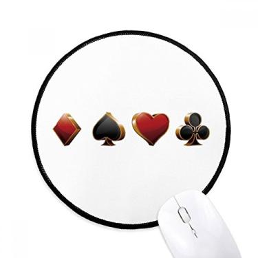 Imagem de DIYthinker Spade Heart Diamond Club Padrão Mouse Pad Desktop Office Tapete Redondo para Computador