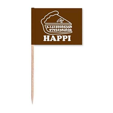 Imagem de Happy Mathematics Calculates Pi Toothpick Flags Marcador Topper Decoração de Festa