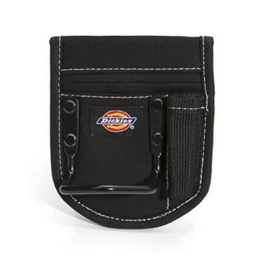 Imagem de Porta-martelo Dickies com 2 compartimentos para ferramentas e cintos de trabalho, lona durável, inclui alça e bolso para ferramentas, serve para cintos de até 11,4 cm, preto