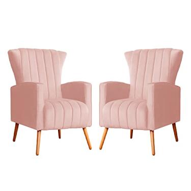 Imagem de Kit 02 Poltronas Melinda Veludo Cores - DS Estofados