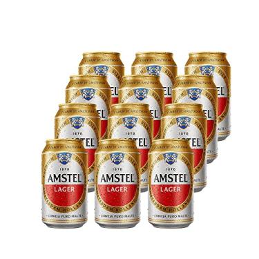 Imagem de Kit Com 12 Unid. Cerveja Lager Amstel Lata 350 Ml