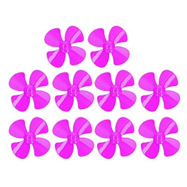 Imagem de 10 peças 100mm 4 lâminas hélice de plástico acessórios rotativos com furo de 2mm para DIY modelo de carro de barco de brinquedo(Rosa vermelha)