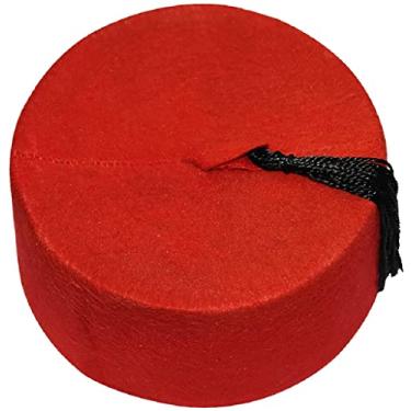 Imagem de Chapéu Egípcio Crianças Crianças Fez Tarboush Tarboosh Turco Otomano Completo Qualquer Fantasia Chapéus Características Com Borla Preta Tradicional Egito Arábico Acessório Algodão Fino