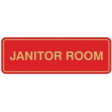 Imagem de Placa de porta/parede da Janitor - Plástico gravado a laser - Placa perfeita para casa, negócios ou escola