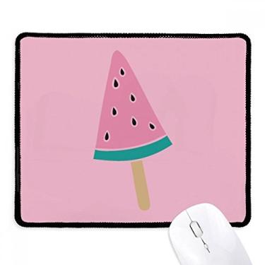 Imagem de Watermelon Pink Sweet Ice Cream picolé Mousepad borda costurada tapete de borracha para jogos