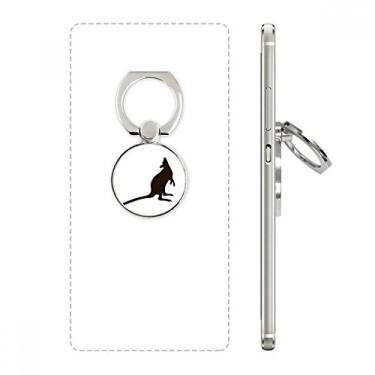 Imagem de Suporte de anel de telefone preto canguru com suporte ajustável