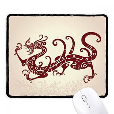 Imagem de Mousepad de dragão chinês com borda costurada, tapete de borracha para jogos