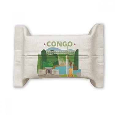 Imagem de Bolsa de linho de algodão para lenços faciais de construção da estátua da cidade