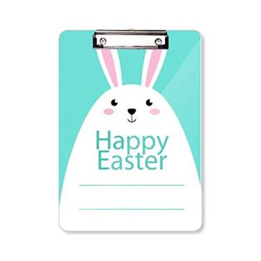 Imagem de Happy Easter Festival Blue Bunny Padrão Prancheta Pasta Bloco de Escrita Placa de Apoio A4