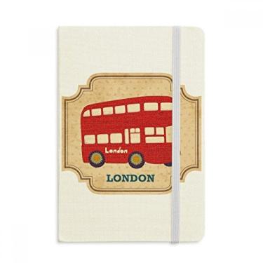 Imagem de Caderno de carimbos de ônibus de Londres do Reino Unido com capa dura de tecido oficial diário clássico