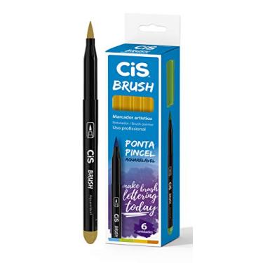 Imagem de Marcador Artístico CIS Brush, Amarelo Ouro, Caixa com 6 unidades